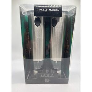 Cole & Mason‎ Battersea 8" Stainless Steel Electronic Salt Pepper Mill Gift Set
